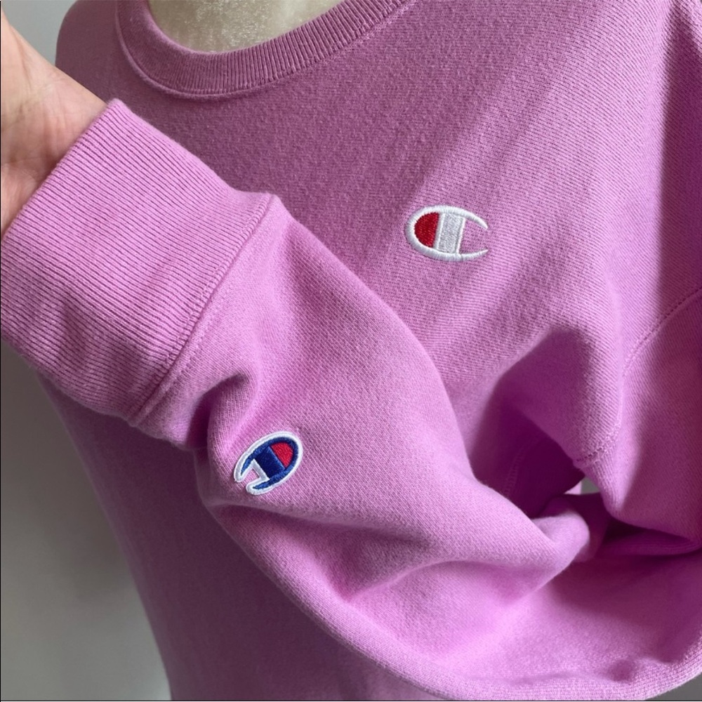 Champion Reverse Weave Pink Fleece Top Sweatshirt Small - Picture 3 of 7